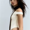 Asimetrik Büzgülü Askılı Bodysuit