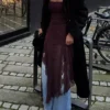 Asimetrik Dantel Tül Bandeau Midi Elbise