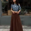 Asimetrik Çizgili Kazak – #Bershkastyle – Kadın