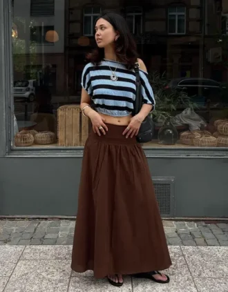 Asimetrik Çizgili Kazak – #Bershkastyle – Kadın