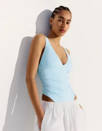 Askılı Büzgülü Bodysuit