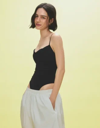 Askılı Drapeli Bodysuit