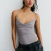 Askılı Drapeli Bodysuit
