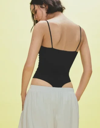 Askılı Drapeli Bodysuit
