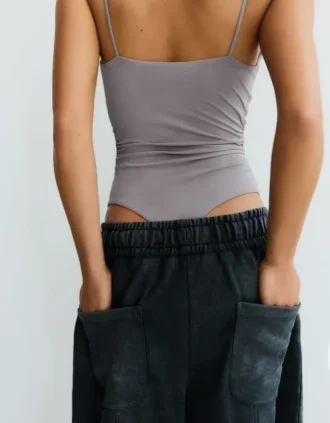 Askılı Drapeli Bodysuit