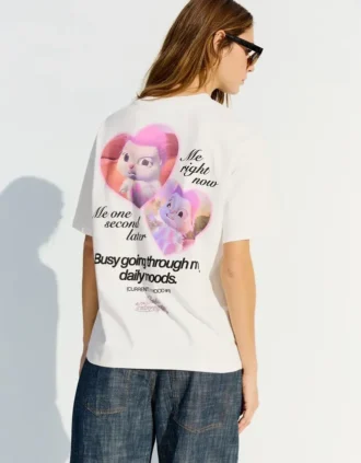 Barbie Desenli Kısa Kollu T-shirt