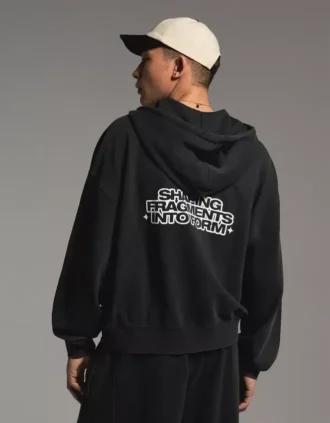 Baskılı Boxy Fit Fermuarlı Sweatshirt – Sweatshirtler ve Kapüşonlular – Erkek