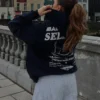 Baskılı Kapüşonlu Sweatshirt