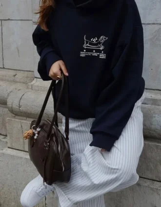Baskılı Kapüşonlu Sweatshirt