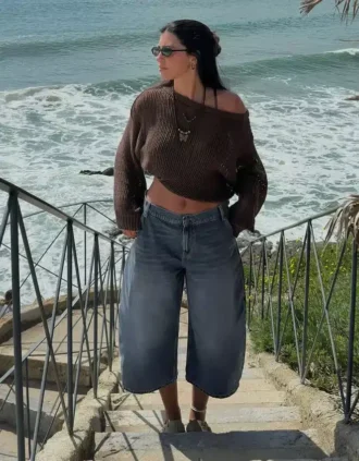 Bol Kesim Denim Bermuda Şort
