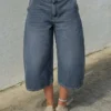 Bol Kesim Denim Bermuda Şort