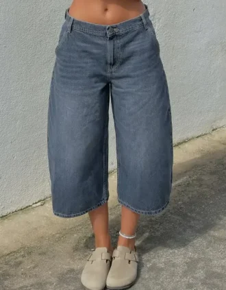 Bol Kesim Denim Bermuda Şort