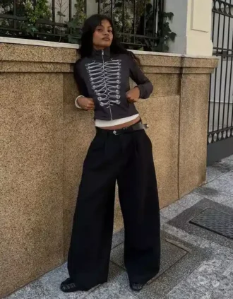 Bol Kesim Çift Katlı Kumaş Pantolonlar