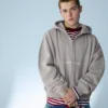 Boxy Fit Kısa Fermuarlı Baskılı Sweatshirt – Sweatshirtler ve Kapüşonlular