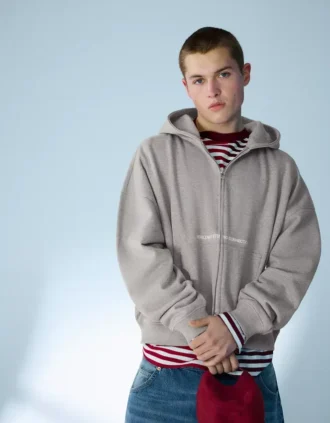 Boxy Fit Kısa Fermuarlı Baskılı Sweatshirt – Sweatshirtler ve Kapüşonlular