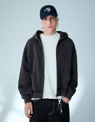 Boxy Fit Kısa Fermuarlı Sweatshirt – Sweatshirtler ve Kapüşonlular – Erkek
