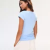 Büzgülü Kısa Kollu T-shirt – Kadın