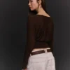 Büzgülü Uzun Kollu Tişört – T-shirtler