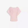 Büzgülü V Yaka T-shirt – Kadın