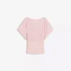 Büzgülü V Yaka T-shirt – Kadın
