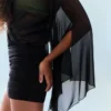 Cape Kollu Mini Elbise