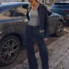 Cepli Dikişsiz Yüksek Bel Wide Leg Kot Pantolonlar – Pantolonlar – Kadın