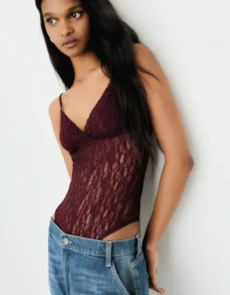 Dantel Askılı Bodysuit