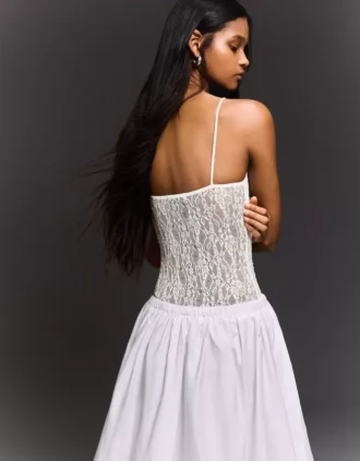 Dantel Askılı Bodysuit