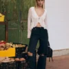 Dantelli Fırfırlı T-Shirt – #Bershkastyle – Kadın