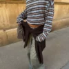 Düşük Bel Çivili Boyfriend Kot Pantolonlar