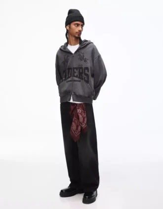 Desenli Bol Kesim Kapüşonlu Sweatshirt – Sweatshirtler ve Kapüşonlular