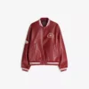 Desenli Faux Leather Bomber Ceket
