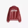 Desenli Faux Leather Bomber Ceket