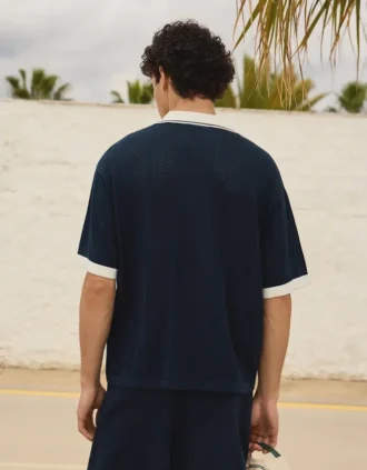 Desenli Kısa Kollu Polo Gömlek – T-shirtler ve Polo Yaka Tişörtler – Erkek