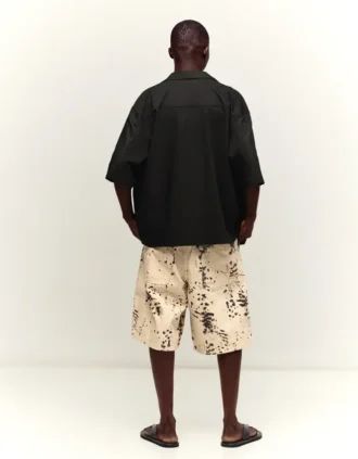 Desenli Wide Leg Bermuda Şort – Erkek