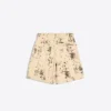 Desenli Wide Leg Bermuda Şort – Erkek