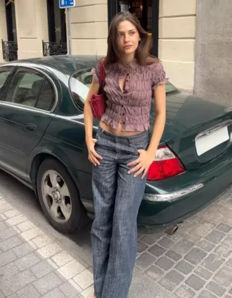 Düşük Bel Dokulu Boyfriend Kot Pantolon
