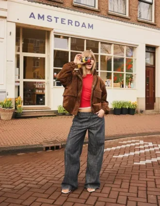 Düşük Bel Dokulu Boyfriend Kot Pantolonlar – Pantolonlar