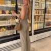 Düşük Bel Kummerbund Pantolonlar