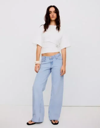 Düşük Bel Straight Paça Kot Pantolonlar