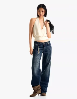 Düşük Bel Straight Paça Kot Pantolonlar