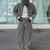 Dokulu Bol Kesim Kot Pantolon