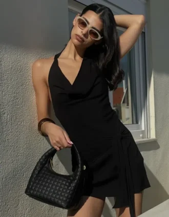 Drapeli Mini Elbise