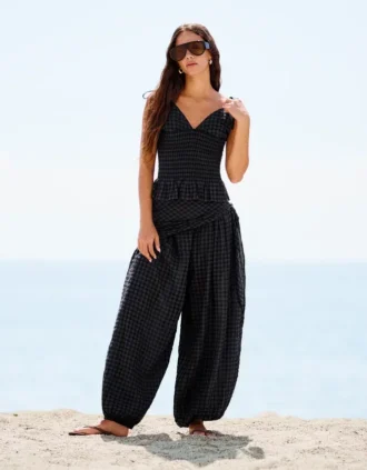Eşarplı Geniş Paça Pantolon