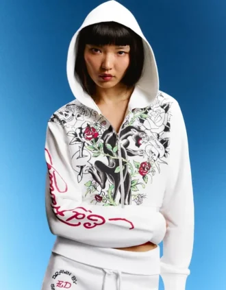 Ed Hardy X Bershka Desenli Kapüşonlu Sweatshirt – Kadın