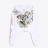 Ed Hardy X Bershka Desenli Kapüşonlu Sweatshirt – Kadın