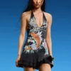Ed Hardy X Bershka Halter Mini Elbise
