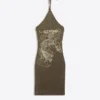 Ed Hardy X Bershka Halter Mini Elbise