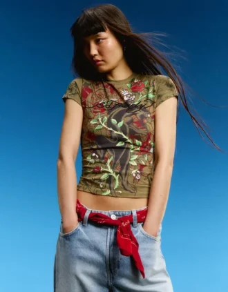 Ed Hardy X Bershka Kısa Kollu Baskılı T-Shirt