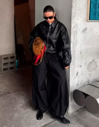 Faux Leather Ceket